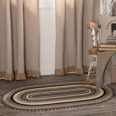 Sawyer Mill Charcoal Area Oval 27'' x 48''. INCLUDES Rug Pad. VHC Brands. 