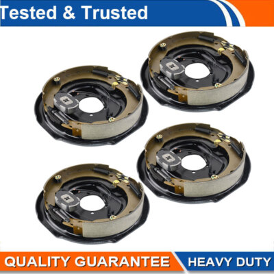 4X Electric Trailer Brakes Right & Left Backing Plate 12'' X 2'' 5200 to 7000lbs