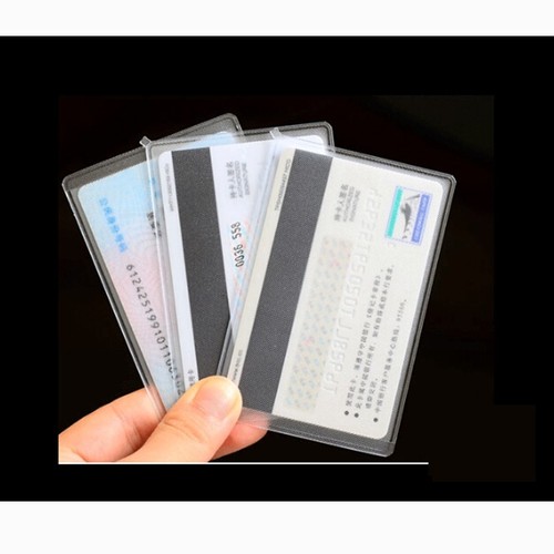 1Pc Transperant Plastic Bank Credit ID Card Cover Badge