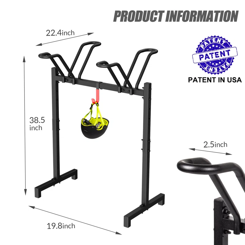 Mellonie Steel Free-Standing Adjustable Bike Rack, 2 Bikes, Adjustable Bicycle P
