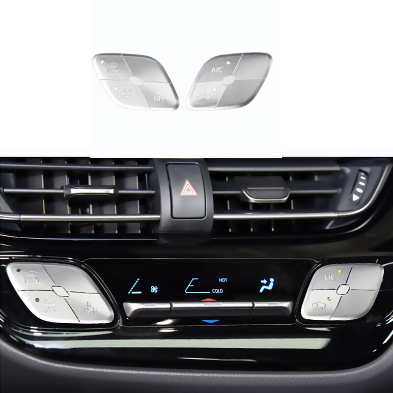 For Toyota C-HR 2018-2022 Silver Aluminum Central Console AC
