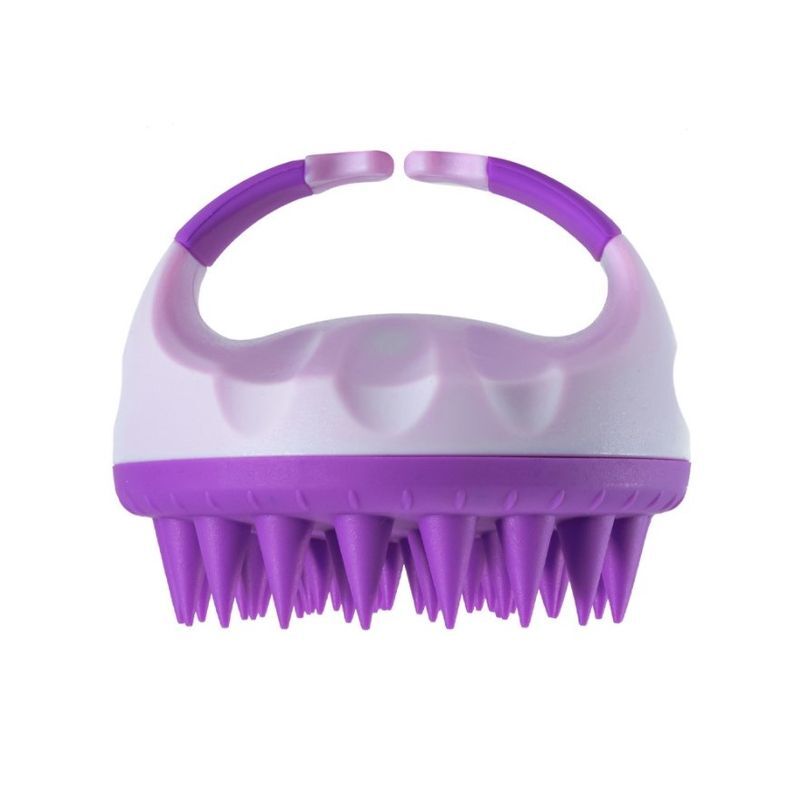 Portable Silicone Shampoo Brush Handheld Round Soft Scalp Massage Hair Br_xi