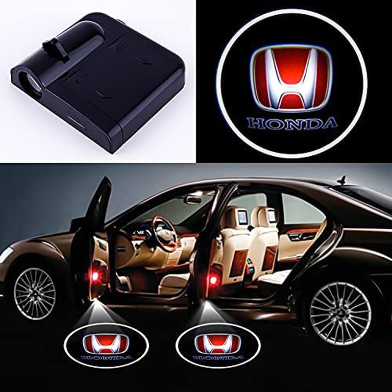 2Pcs for Honda Wireless Car Door Logo Light LED HD Welcome Courtesy Ghost