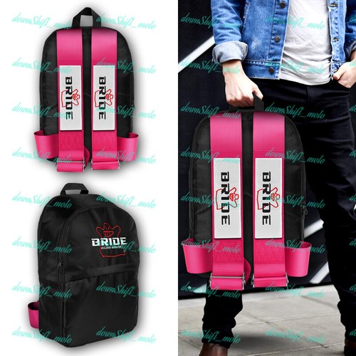 Pink Harness Adjustable Shoulder Straps JDM Bride Racing Carbon