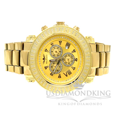 Pre-owned Usdiamondking Men's Techno Grill Diamond Watch Joe Rodeo 48mm Crushed Illusion Dial 1.08ct