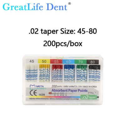 DENTAL ENDO ABSORBIERENDE PAPIERPUNKTE VERJÜNGUNG 02/04/06 #15-45 GreatLife