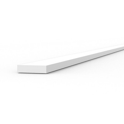 Styrene Strips 0.50 x 2.00 x 350mm - Opaque White Polystyrene, 10 Units New