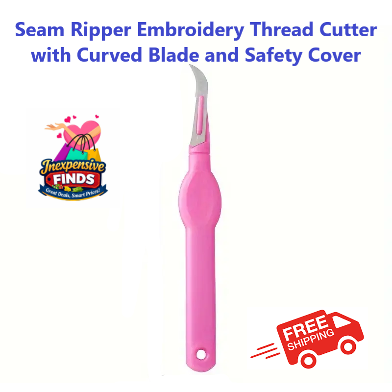 Seam Ripper Embroidery Thread Cutter Curved Blade with Safety Cover