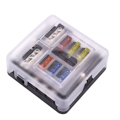 6 Way Electric Blade Fuse Holder Box Block Case 12/24V Car ... boat wiring supplies uk 