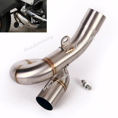 For Kawasaki Ninja ZX6R ZX636 2009-2023 Mid Exhaust Link Pipe Slip On Muffler