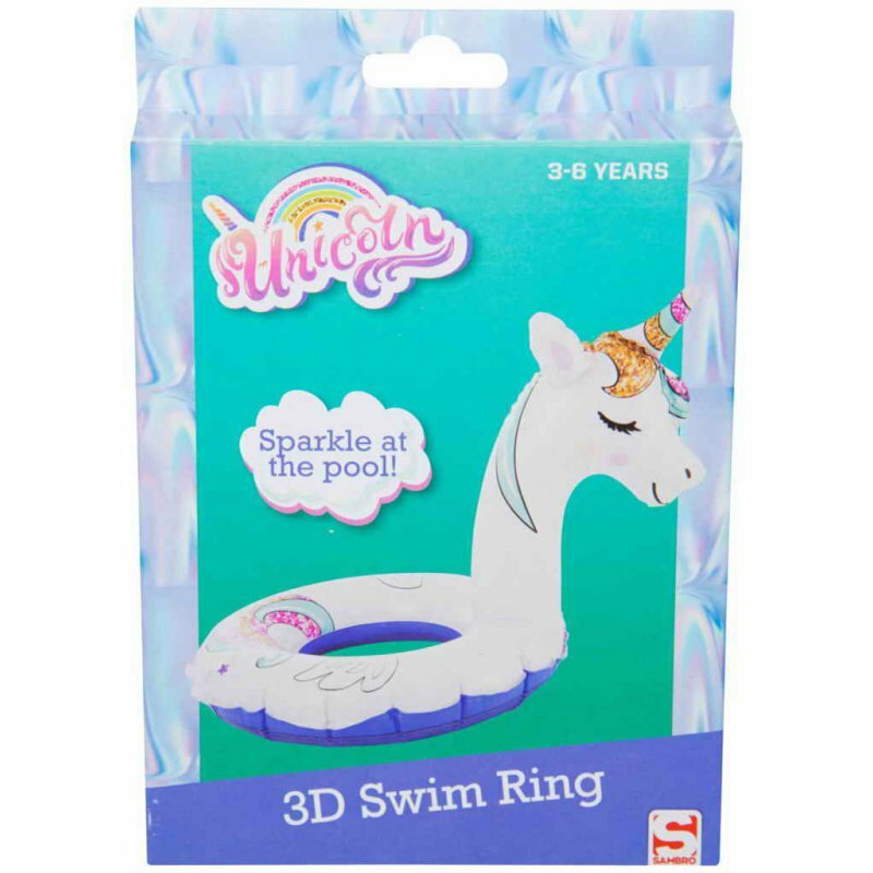 Kinder Schwimmring Schwimmreifen Einhorn Badering 3D Schwimmtier Aufblasbar Pool
