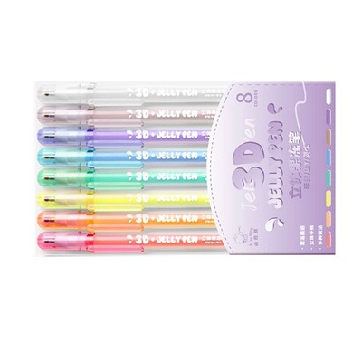 3D Jelly Pen Set Gel Pens Art Supplies Point Marker, Handwriting Pens