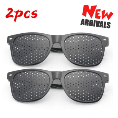 2 Pair Small hole Glasses Eyes Correction Exercise Eyesight Care Improvement USA