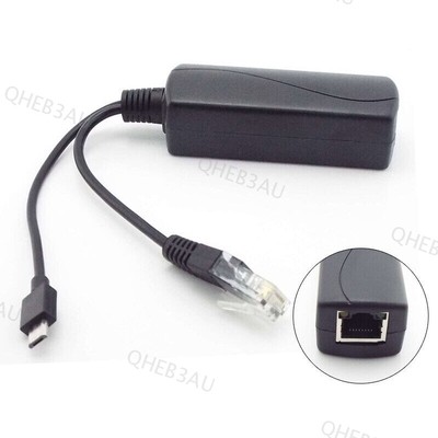 48V to 5V POE Splitter Over Ethernet Adapter Micro USB Plug for Raspberry Pi 10H