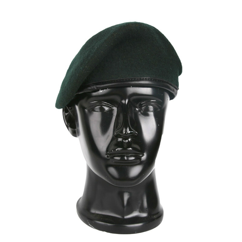 Black Mix Wool Military Costume Hat Army Beret Cap Solid Casual Party Fashion UK