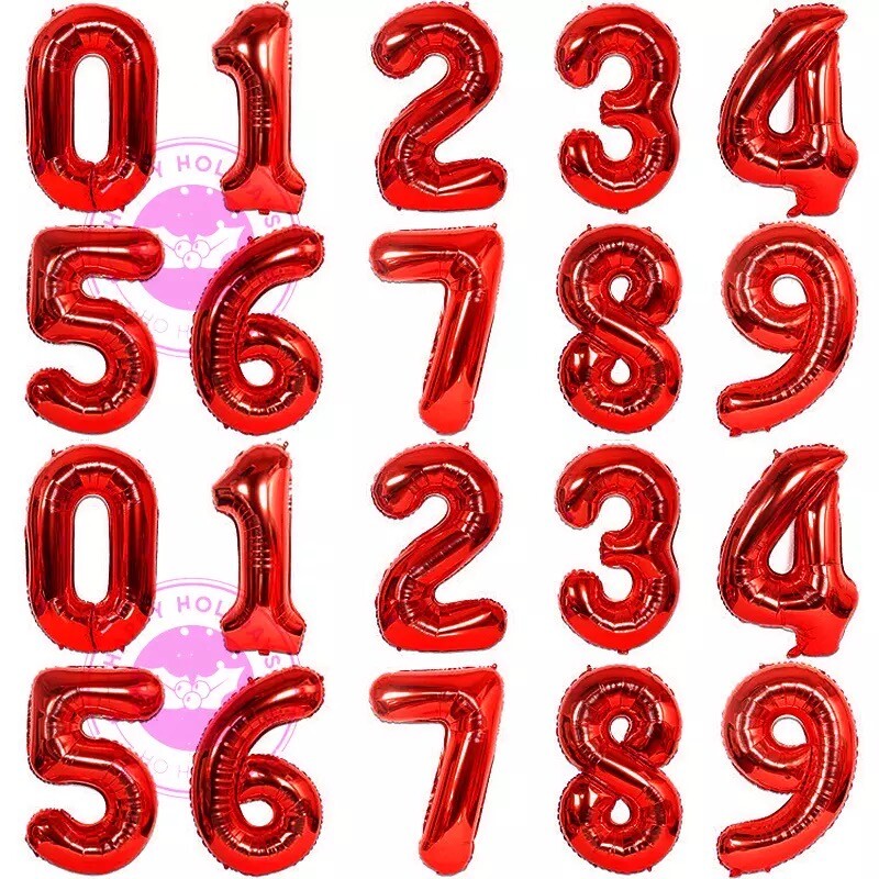 30" Red Giant Number Foil Self Inflating Balloons Birthday Party