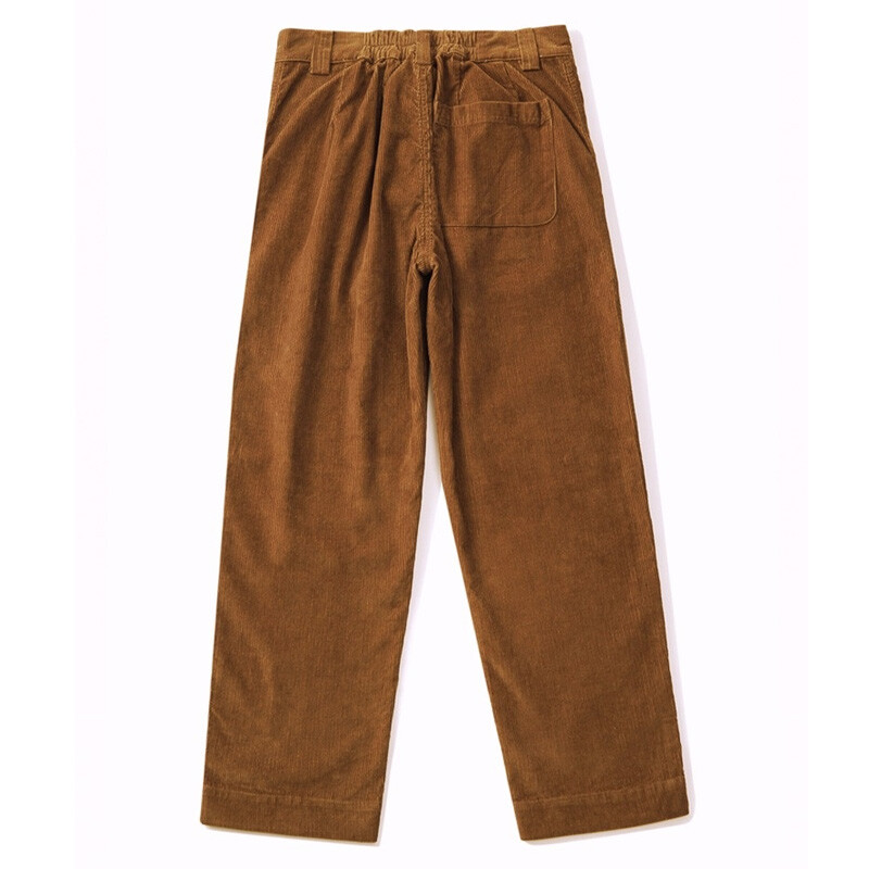 パンツ everyone corduroy belted pants BLACK XL Men Regular Corduroy Pants Straight Leg Kung Fu Trousers Hip