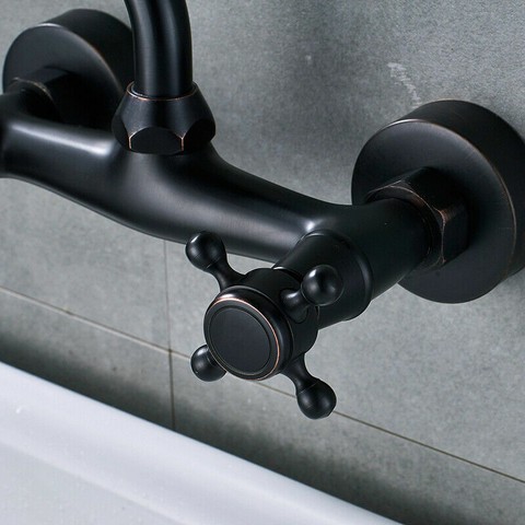 Grifo para Lavabo Mezclador Fregadero Baño Giratorio Montaje en pared