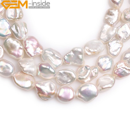 Baroque Big Nuclear Edison Pearl White Pink Natural Beads For Jewelry Making 15