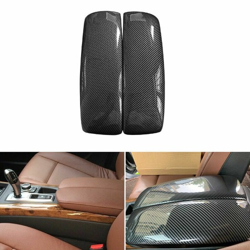 For BMW X3 X4 F25 F26 11-17 2Pcs Carbon Texture Center Console Armrest Box Cover