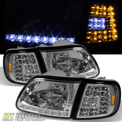 1997-2003 Ford F150 Expedition LED Headlights+LED Corner Signal Lights Lamps Set