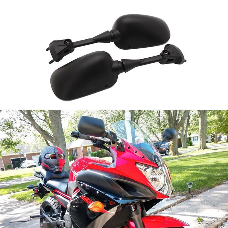 Pair Black Side Rear View Mirrors for Yamaha FZ6R YZF R1 R6