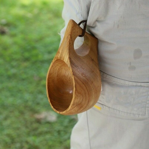 Hölzerne Tasse Lappland Kuksa Finnland Holz Obst Kaffee Tee Milchbecher Freien