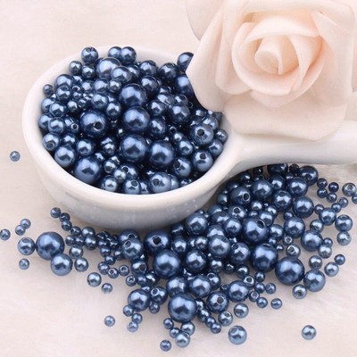 Mixed Colors Round Artificial Pearl 3mm 4mm 5mm 6mm 8mm ABS Plastic Loose Beads
