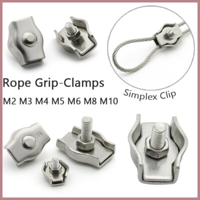 304 Stainless Steel Plated Simplex Wire Rope Grip-Clamps M2/M3/M4/M5/M6/M8/M10