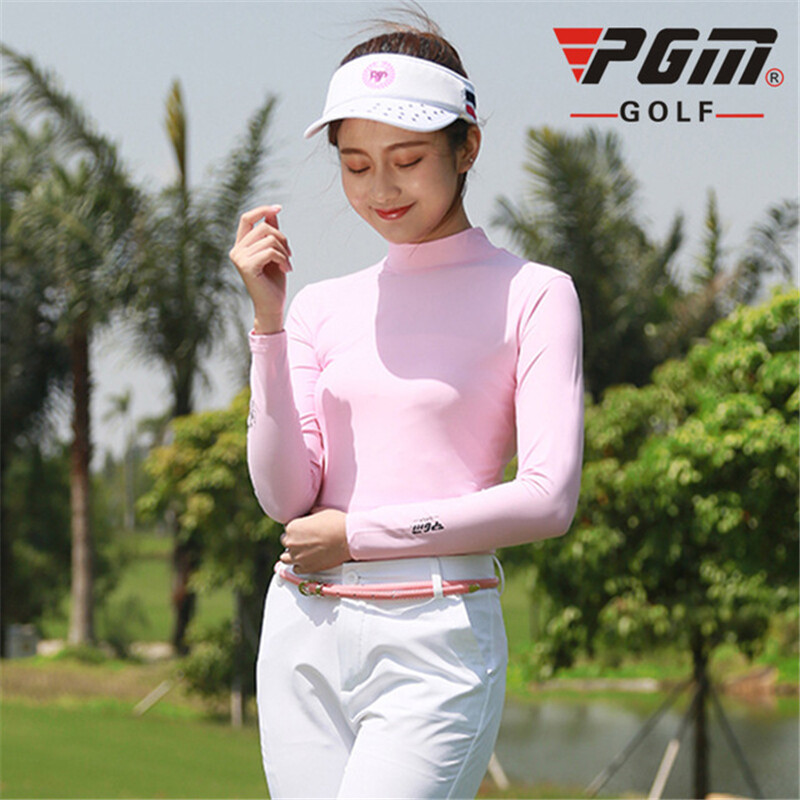 PGM Sunscreen Women Golf Tops Long Sleeve Bottoming Shirts Elastic Ice Silk Tops