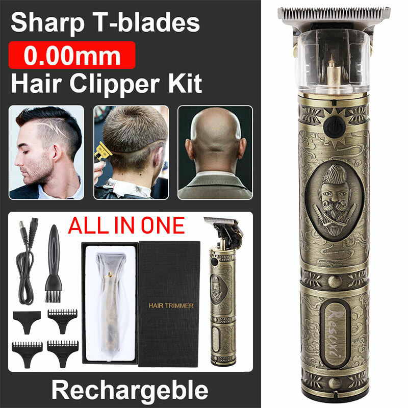 8PCS Shaper Razor Kit T-outliner Blade Hair Trimmer Remover 0.0mm Clipper LC5334