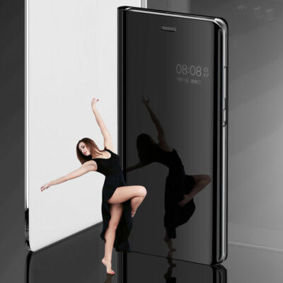 For Samsung A73 A72 A14 A54 A53 A51 Clear View Mirror Flip Stand Slim Case Cover