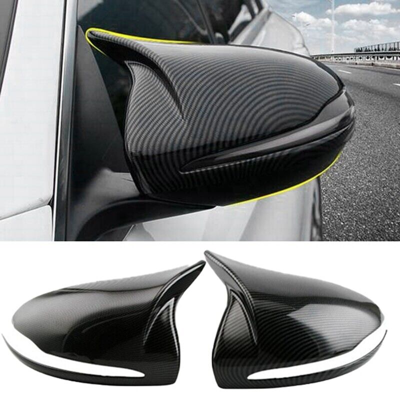 Carbon Fiber Ox Horn Door Side Mirror Cover Cap For Mercedes Benz C E S Glc Glb