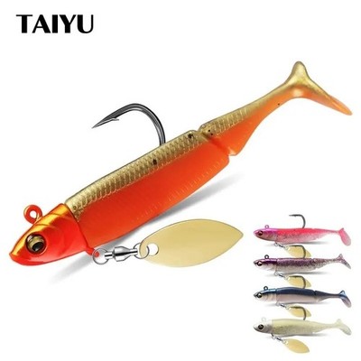 TAIYU Jig Head Soft Fishing Lures 21g Ttail Silicone Lure Wobblers Metal