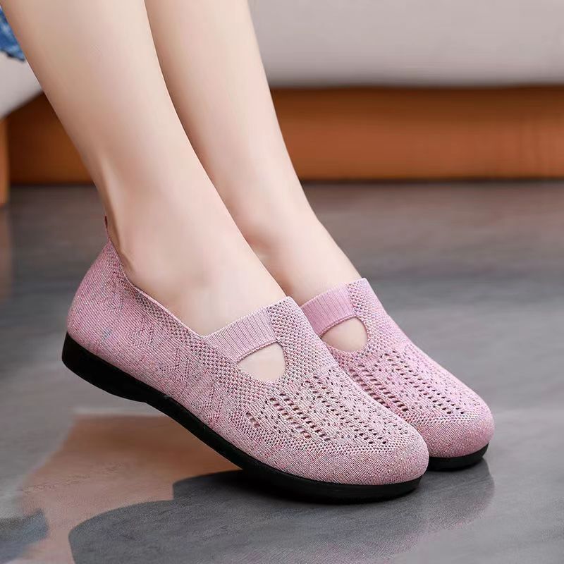 Ladies New Slip On Gym Trainers Shoes Mesh Breathable Walking Comfy Loafers Size