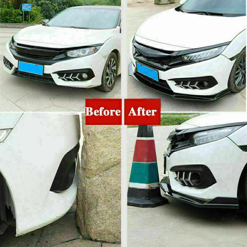 Front Bumper Lip Spoiler Body Kit For Volkswagen Golf MK7 MK7.5 GTI R GTD 14-19