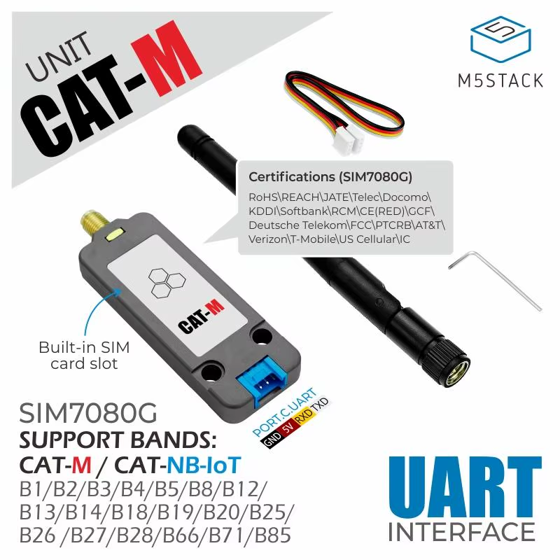 Official SIM7080G CAT-M/NB-IoT Unit