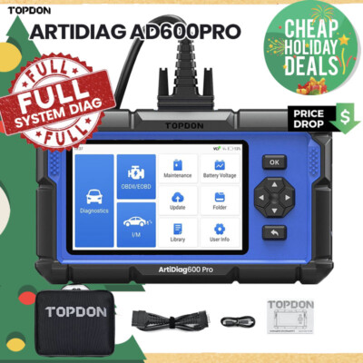 2025 TOPDON ArtiDiag AD600S+ PRO Scanner Full System Diagnostic Scan Tool AD600S