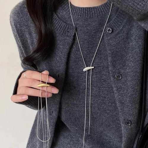 Korean Fashion Long Adjustable Snake Bone Chain Necklace for Women