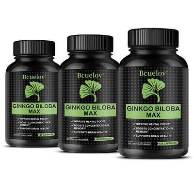 Ginkgo Biloba Extract Capsules, 120 Caps - Gluten Free & Non-GMO