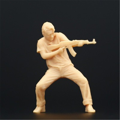 1:64 Scale Shootout Man Gun Game Scene 3D Miniatures Figures Model Cars Toys
