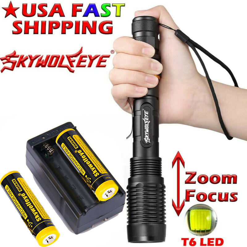 Details about / 15X Tactical 350000Lumens 5Modes LED Flashlight Zoom Aluminum Torch Lamp