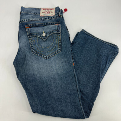 true religion フレア ジーンズ jeans 38 メンズ ステッチ デニム フレア ジーンズ TRUE RELIGION