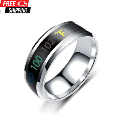 Fashion Smart Ring Multifunctional Temperature Sensitive Rings Titanium Steel
