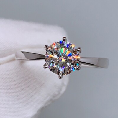 Sterling Silver Six-Prong Adjustable Ring Women's jewelry Gift