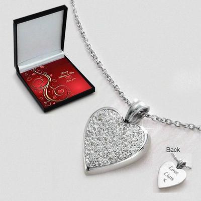 Valentines Necklace with Engraving. Personalised with ANY Names, Dates, Words