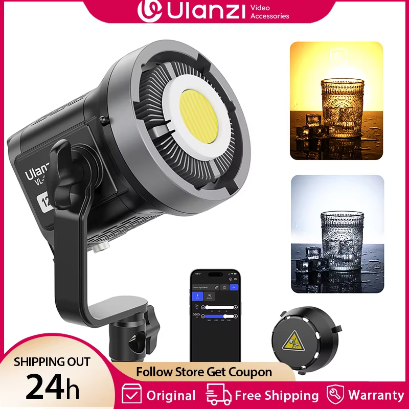 VL-120Bi VL-120C 120W V-Mount COB Video Light Wireless APP Control 2700K-6500K C