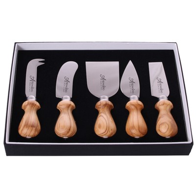 Arteinolivo Kaasmes set van 5, olijfhout, doos