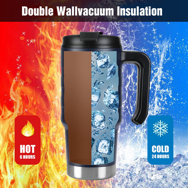 HAUSHOF 24 oz Travel Mug Steel Double Wall Vacuum Insulated Spill Proof Tumbler