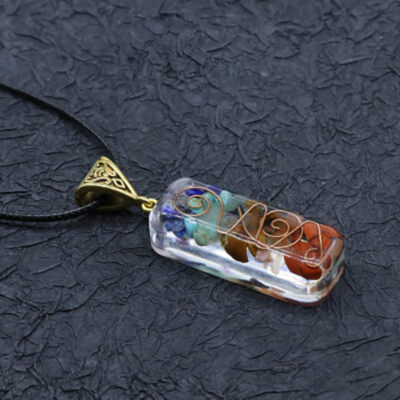 7 Chakra Crystal Orgonite Pendant Orgone Stone Energy Generator Necklace Healing